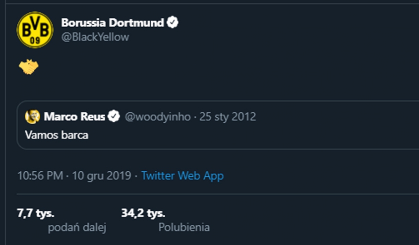 TWEET BVB po wygranej Barcelony z Interem! :D